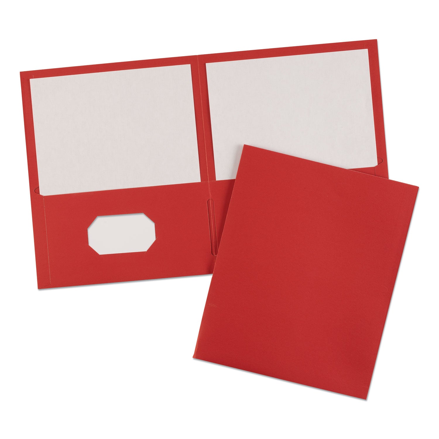 Two-Pocket Folder, 40-Sheet Capacity, 11 x 8.5, Red, 25/Box - 