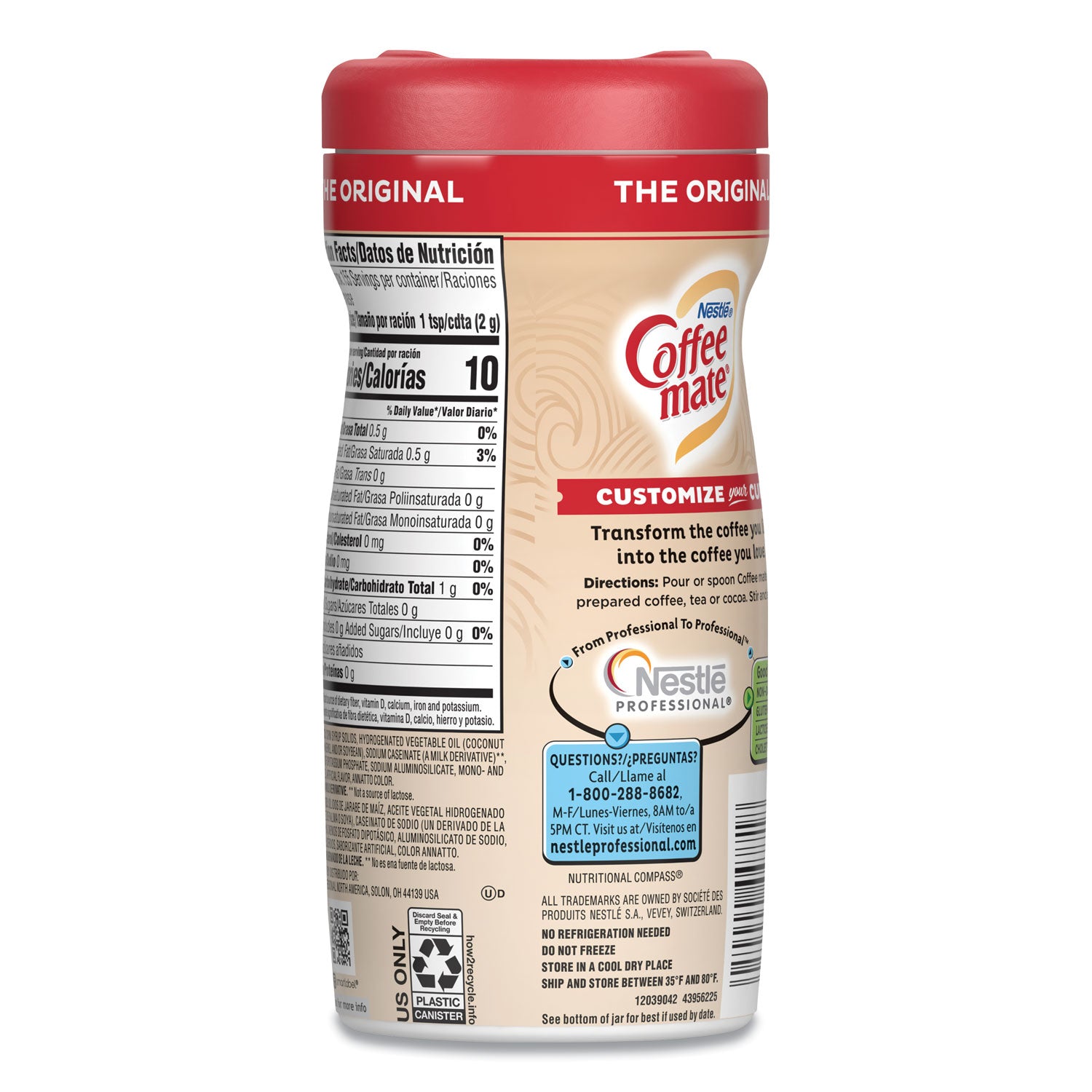 Non-Dairy Powdered Creamer, Original, 11 oz Canister, 12/Carton - 