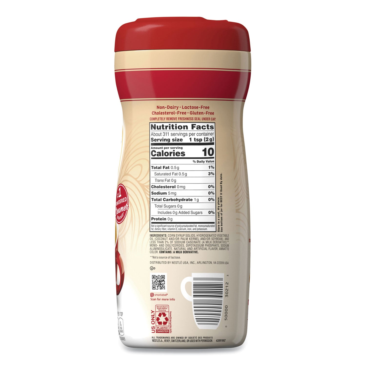 Non-Dairy Powdered Creamer, Original, 22 oz Canister, 12/Carton - 