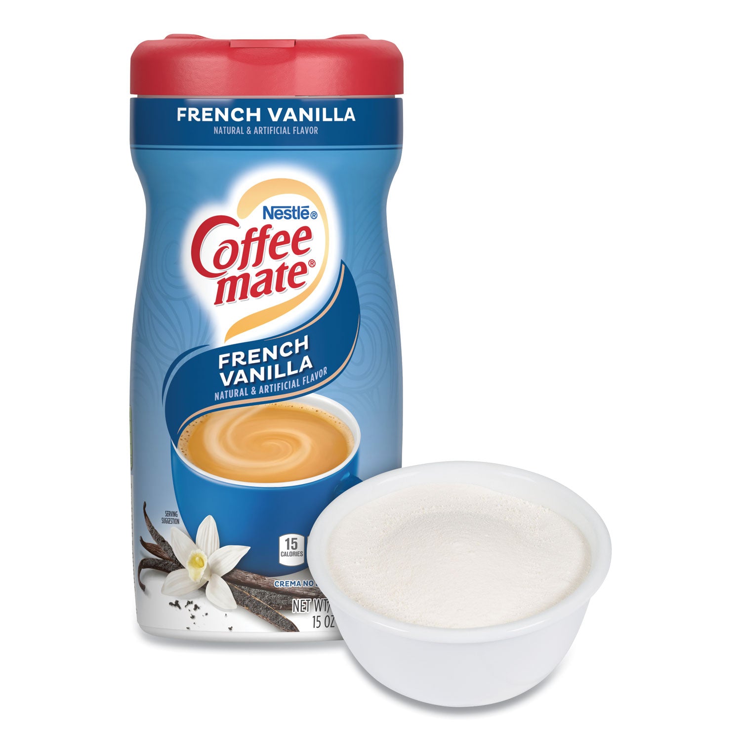 French Vanilla Creamer Powder, 15oz Plastic Bottle - 