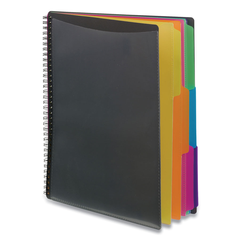 poly-project-organizer-12-letter-size-sleeves-gray-with-bright-pockets_smd89207 - 1
