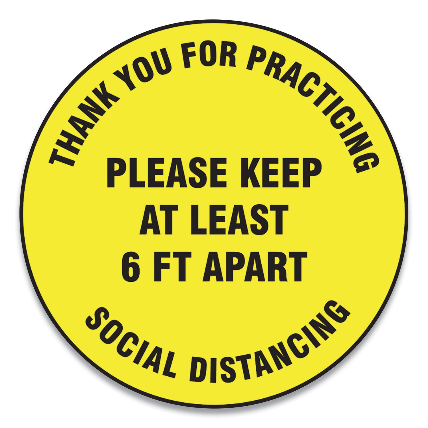 slip-gard-floor-signs-17-circlethank-you-for-practicing-social-distancing-please-keep-at-least-6-ft-apart-yellow-25-pk_gn1mfs427esp - 1