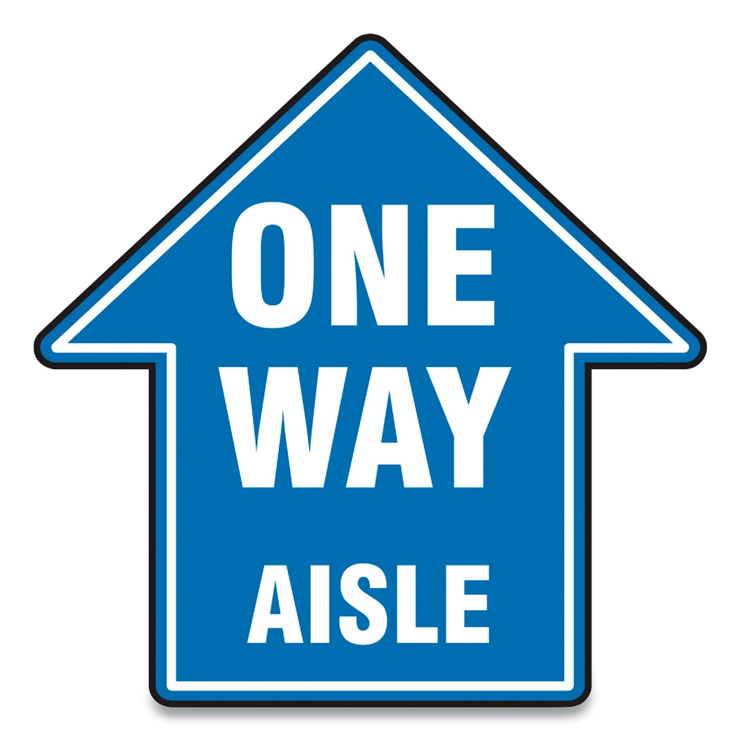 slip-gard-social-distance-floor-signs-12-x-12-one-way-aisle-blue-25-pack_gn1mfs464esp - 1