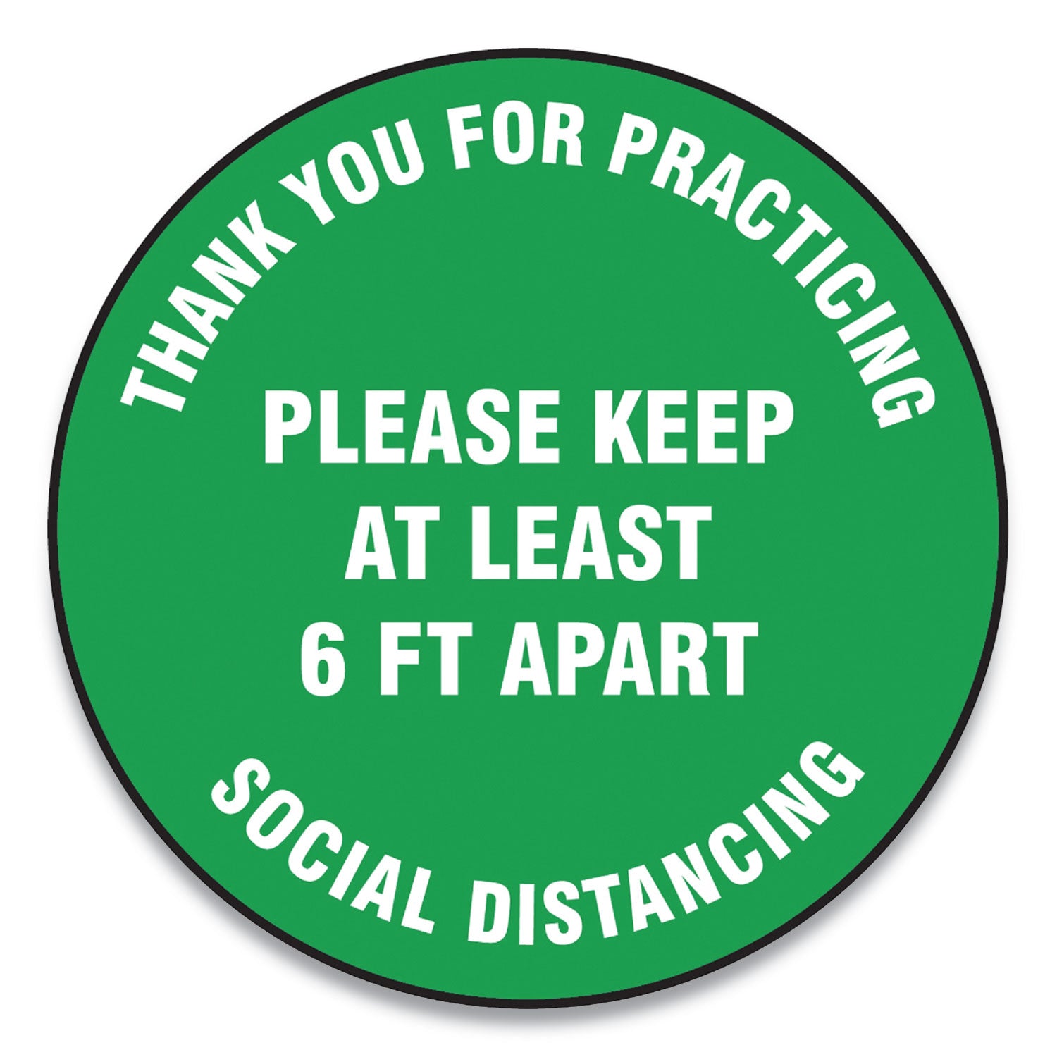 slip-gard-floor-signs-12-circle-thank-you-for-practicing-social-distancing-please-keep-at-least-6-ft-apart-green-25-pk_gn1mfs424esp - 1