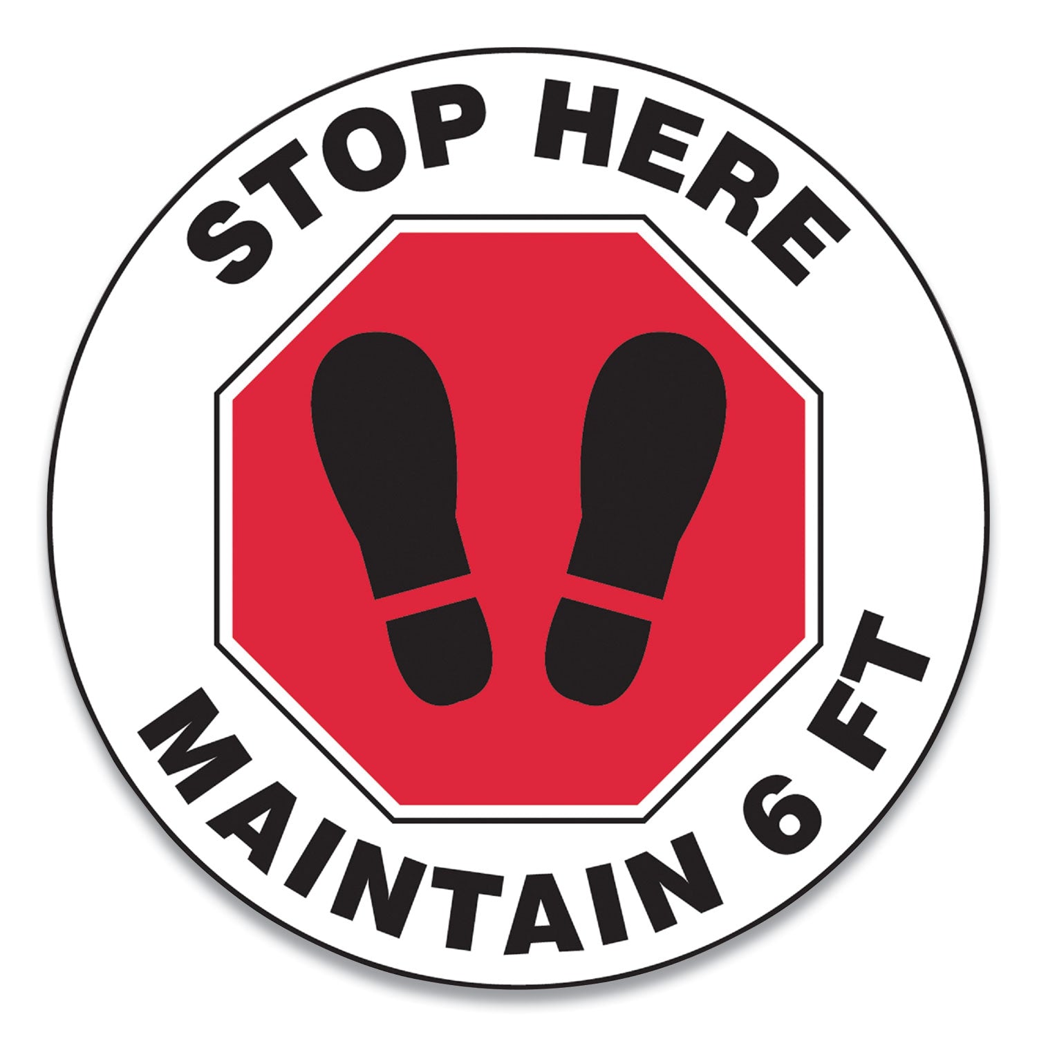 slip-gard-social-distance-floor-signs-17-circle-stop-here-maintain-6-ft-footprint-red-white-25-pack_gn1mfs390esp - 1