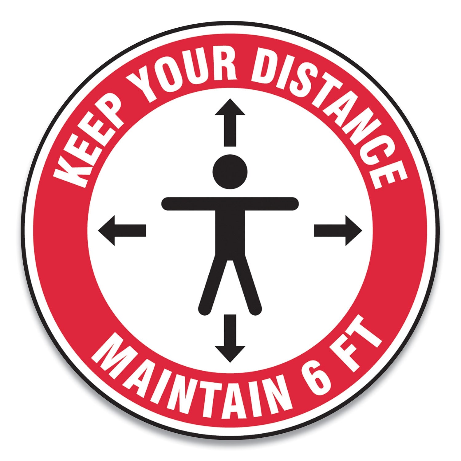 slip-gard-social-distance-floor-signs-12-circle-keep-your-distance-maintain-6-ft-human-arrows-red-white-25-pack_gn1mfs345esp - 1
