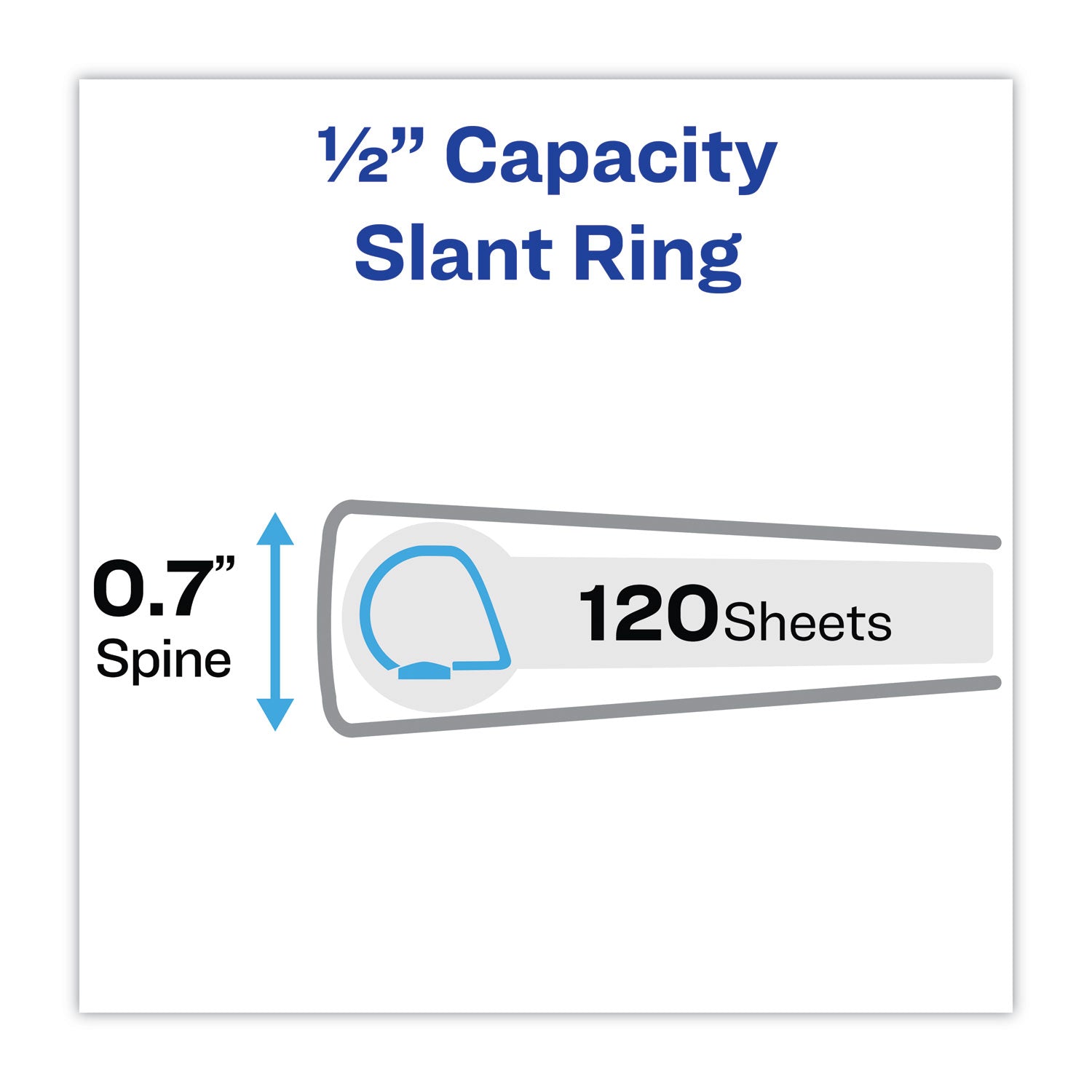 Heavy-Duty Non Stick View Binder with DuraHinge and Slant Rings, 3 Rings, 0.5" Capacity, 11 x 8.5, White, 4/Pack - 2