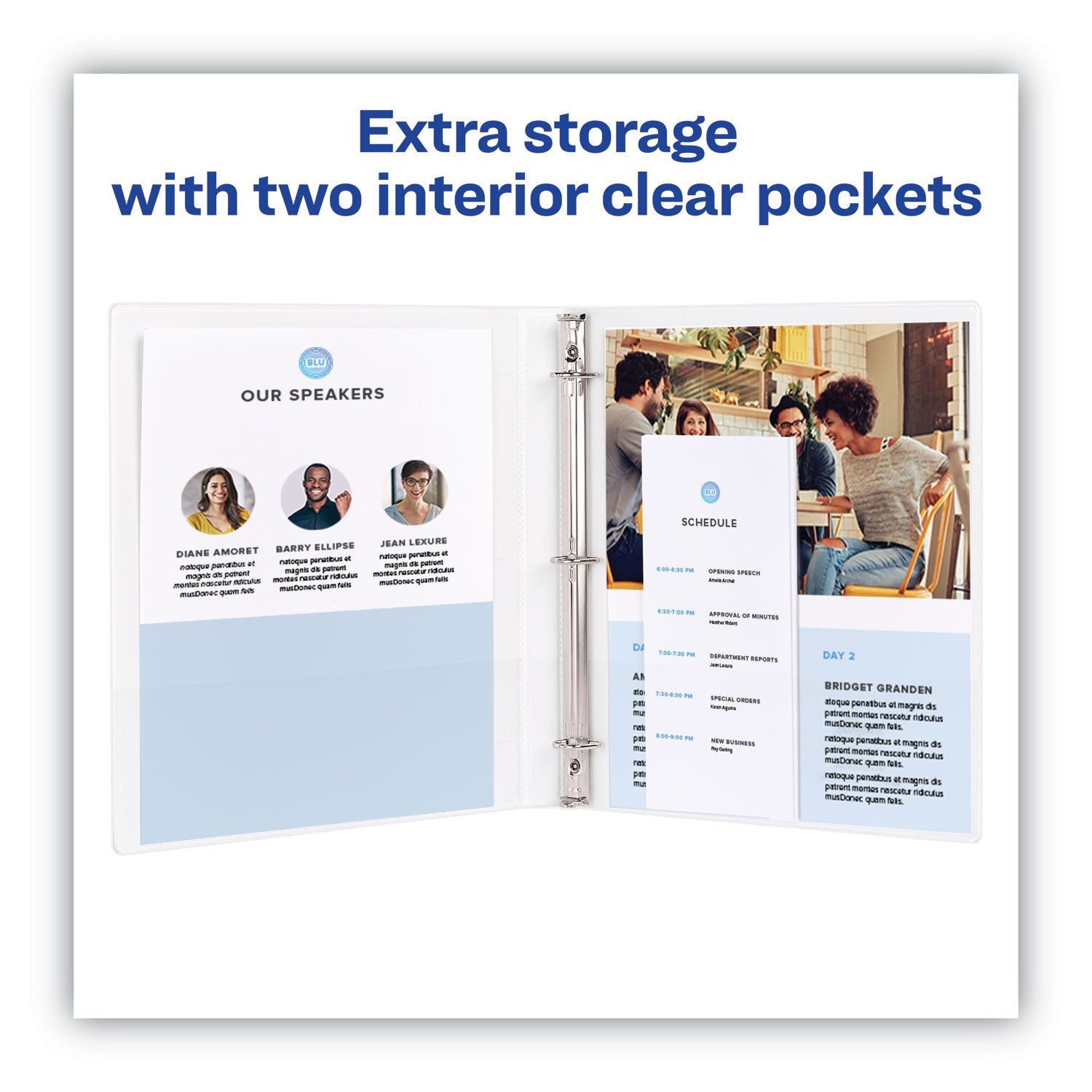 Heavy-Duty Non Stick View Binder with DuraHinge and Slant Rings, 3 Rings, 0.5" Capacity, 11 x 8.5, White, 4/Pack - 5