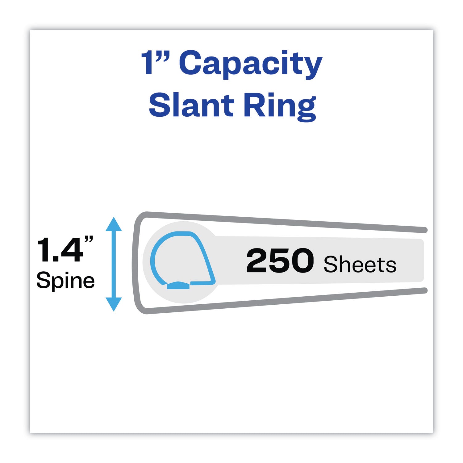 Heavy-Duty Non Stick View Binder with DuraHinge and Slant Rings, 3 Rings, 1" Capacity, 11 x 8.5, White, 4/Pack