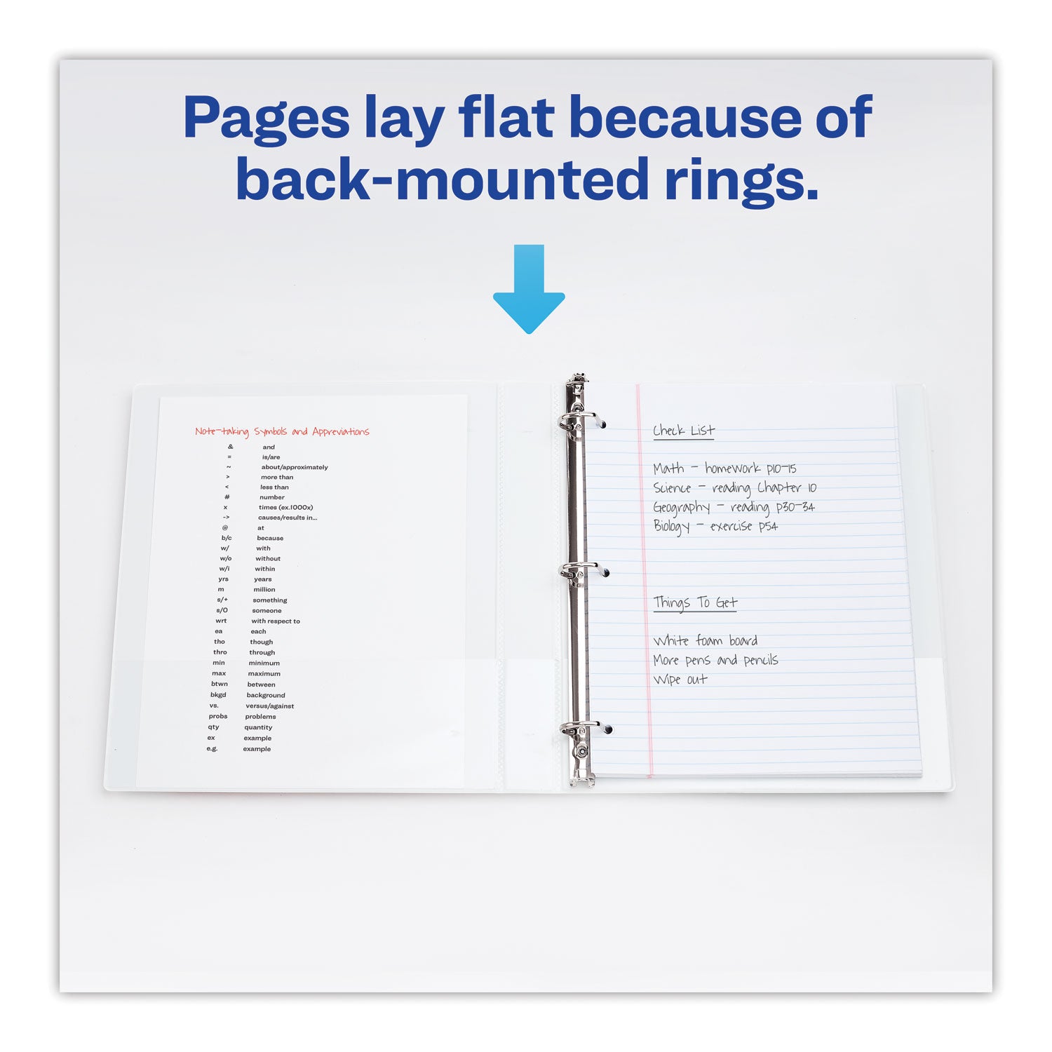 Heavy-Duty Non Stick View Binder with DuraHinge and Slant Rings, 3 Rings, 1" Capacity, 11 x 8.5, White, 4/Pack