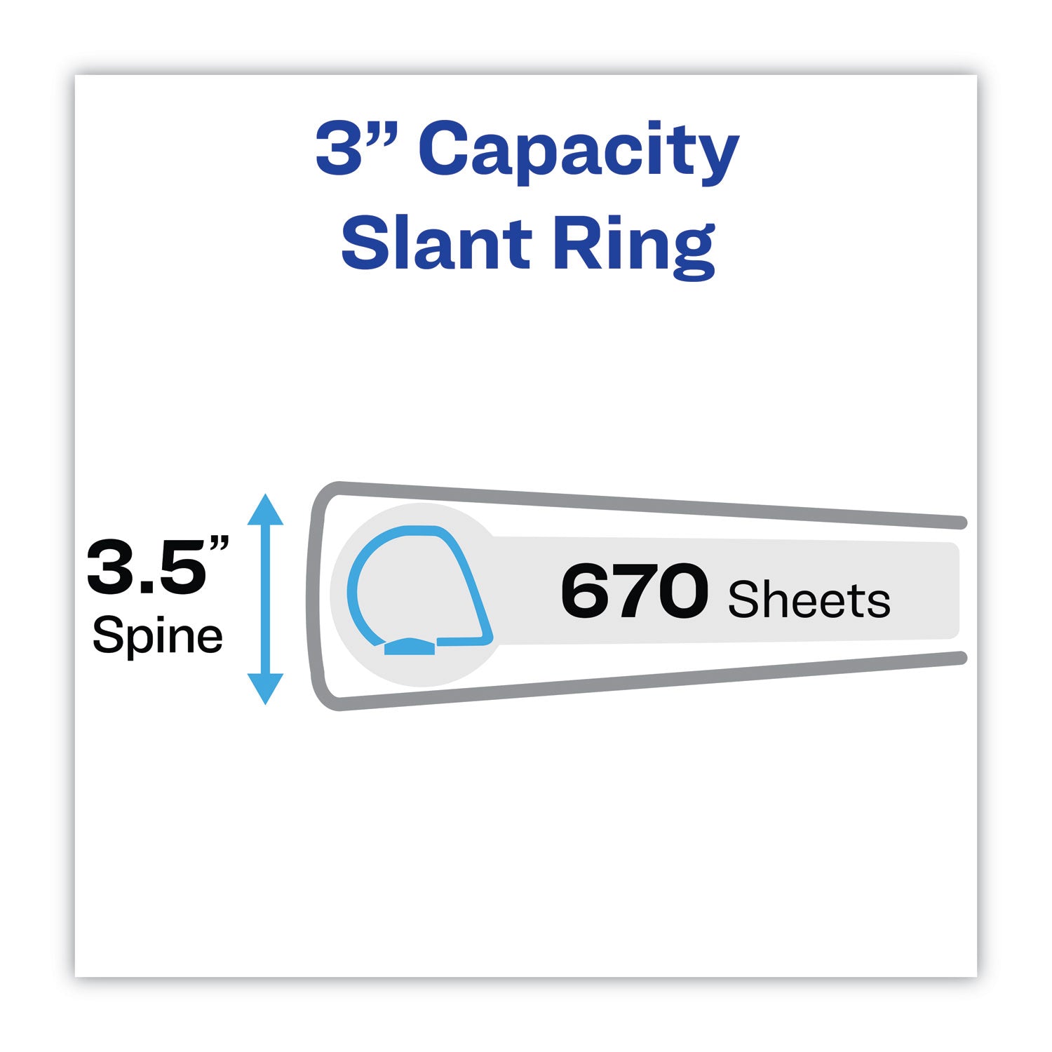 Heavy-Duty Non Stick View Binder with DuraHinge and Slant Rings, 3 Rings, 3" Capacity, 11 x 8.5, White, 2/Pack