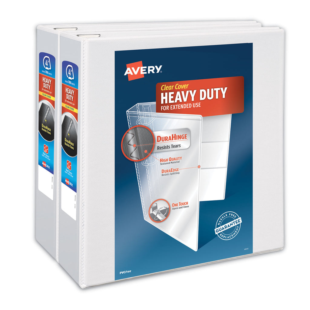 heavy-duty-non-stick-view-binder-with-durahinge-and-slant-rings-3-rings-4-capacity-11-x-85-white-2-pack_ave79875 - 1