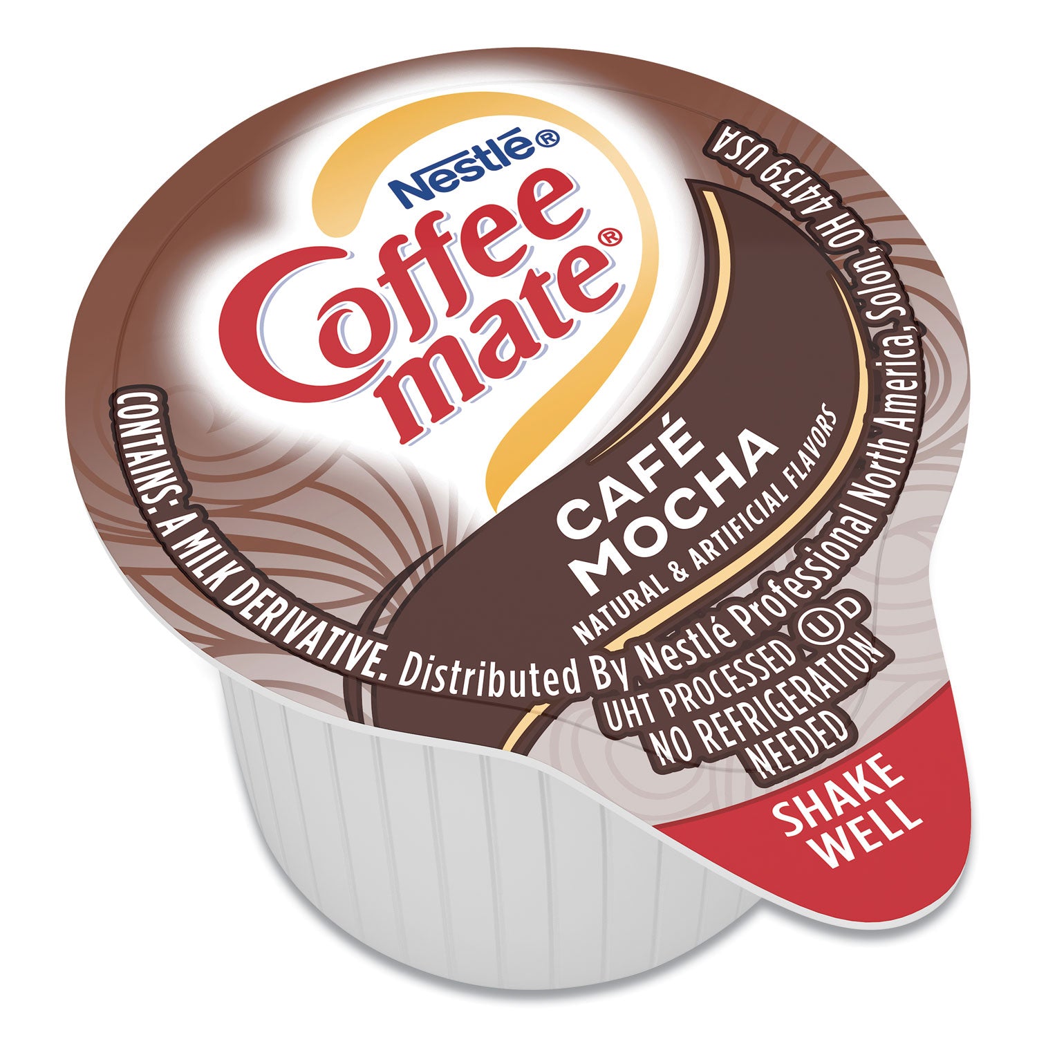 Liquid Coffee Creamer, Cafe Mocha, 0.38 oz Mini Cups, 50/Box - 