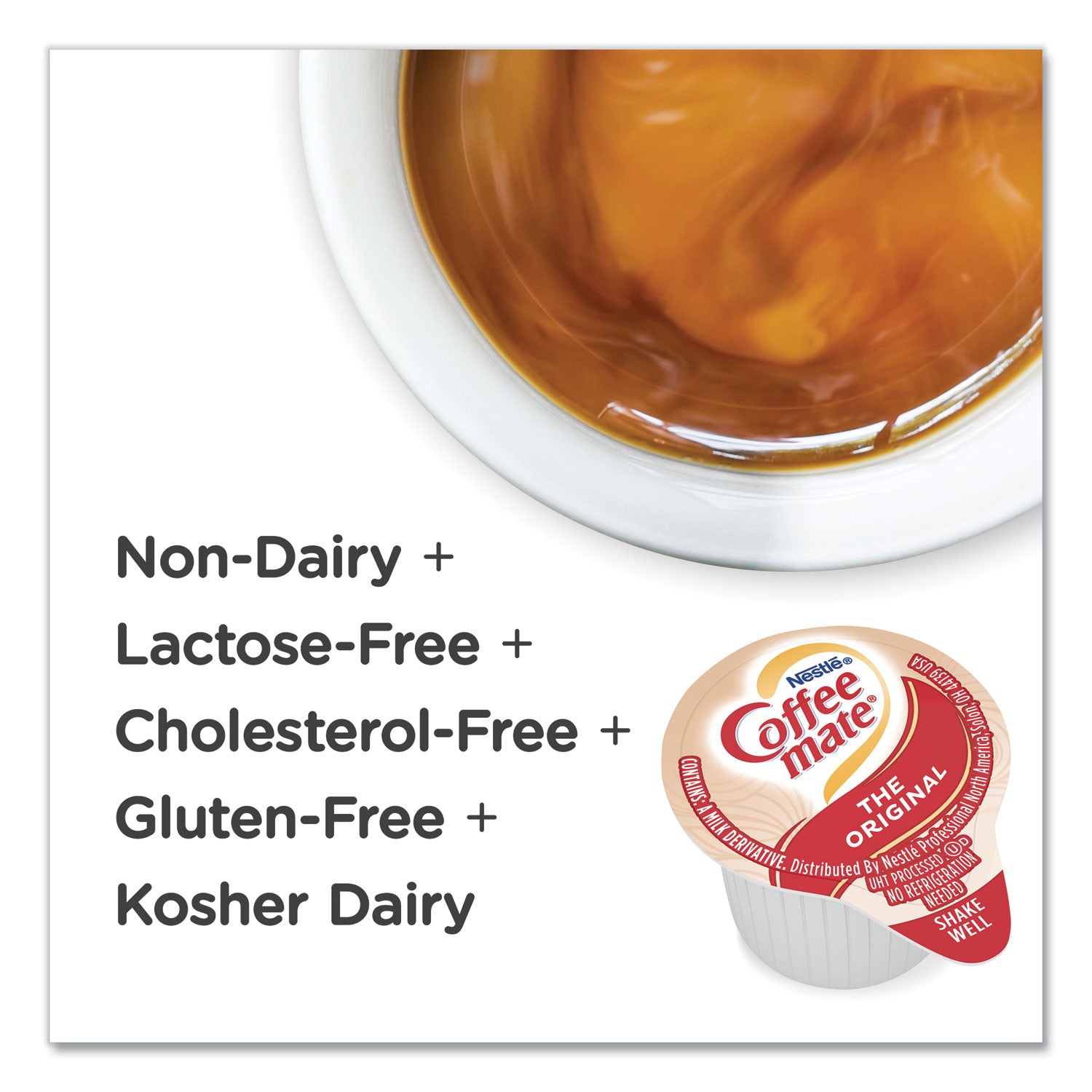 Liquid Coffee Creamer, Original, 0.38 oz Mini Cups, 50/Box - 