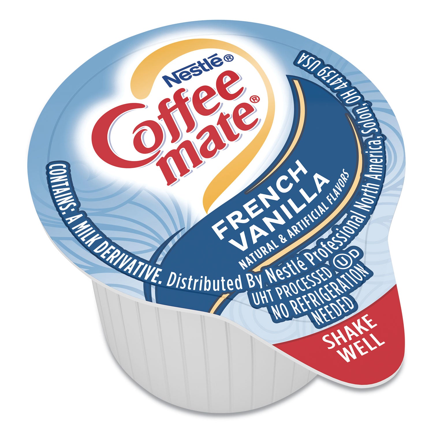 Liquid Coffee Creamer, French Vanilla, 0.38 oz Mini Cups, 50/Box, 4 Boxes/Carton, 200 Total/Carton - 