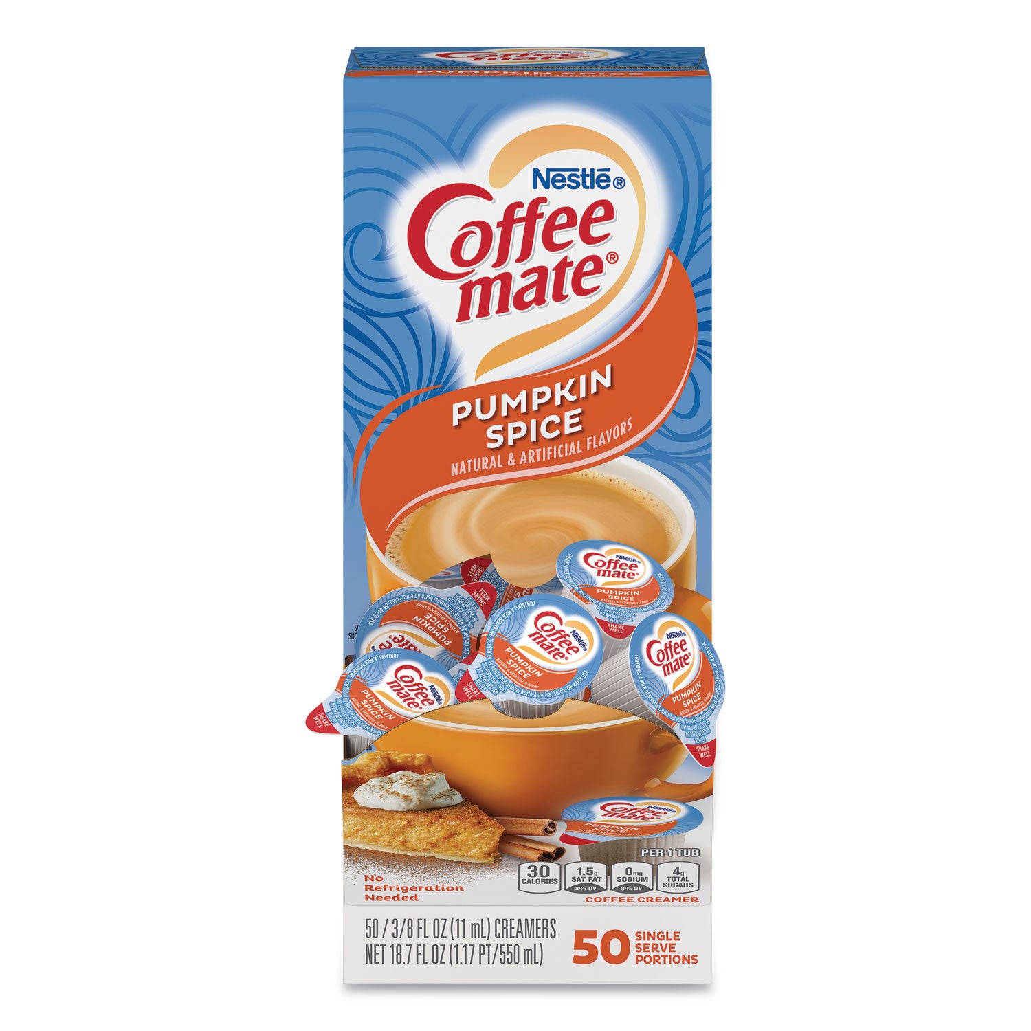 liquid-coffee-creamer-pumpkin-spice-038-oz-mini-cups-50-box_nes75520 - 1