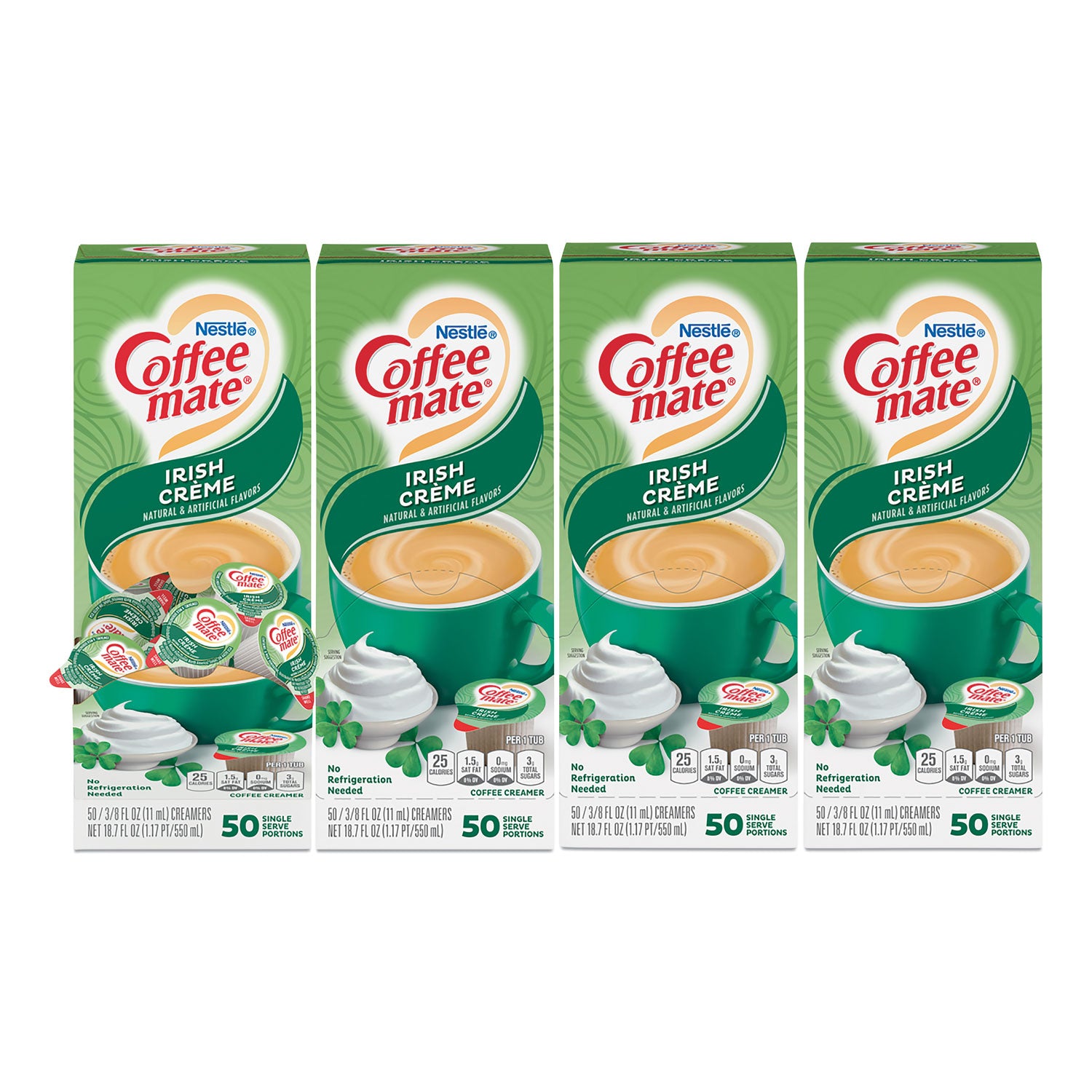 liquid-coffee-creamer-irish-creme-038-oz-mini-cups-50-box-4-boxes-carton-200-total-carton_nes35112ct - 1