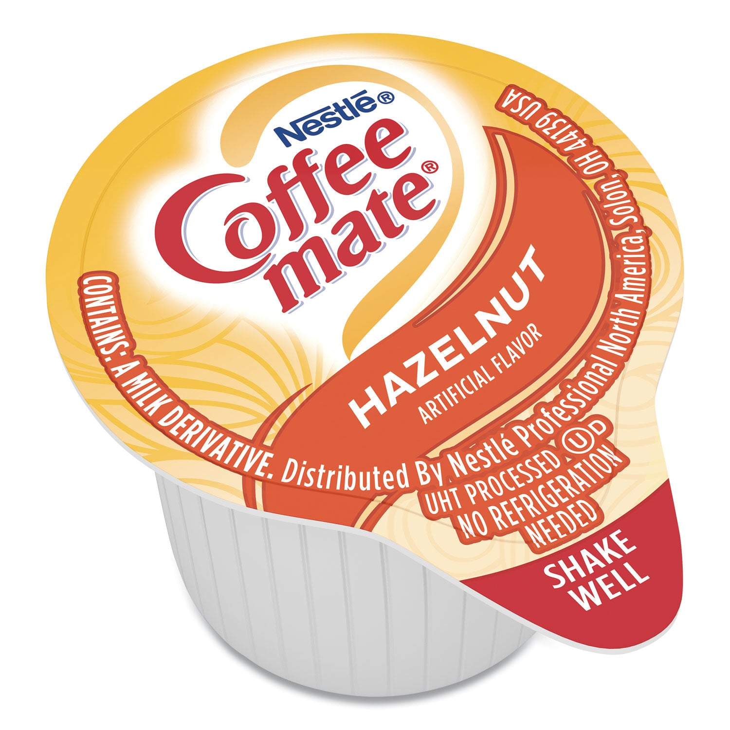 Liquid Coffee Creamer, Hazelnut, 0.38 oz Mini Cups, 180/Carton - 