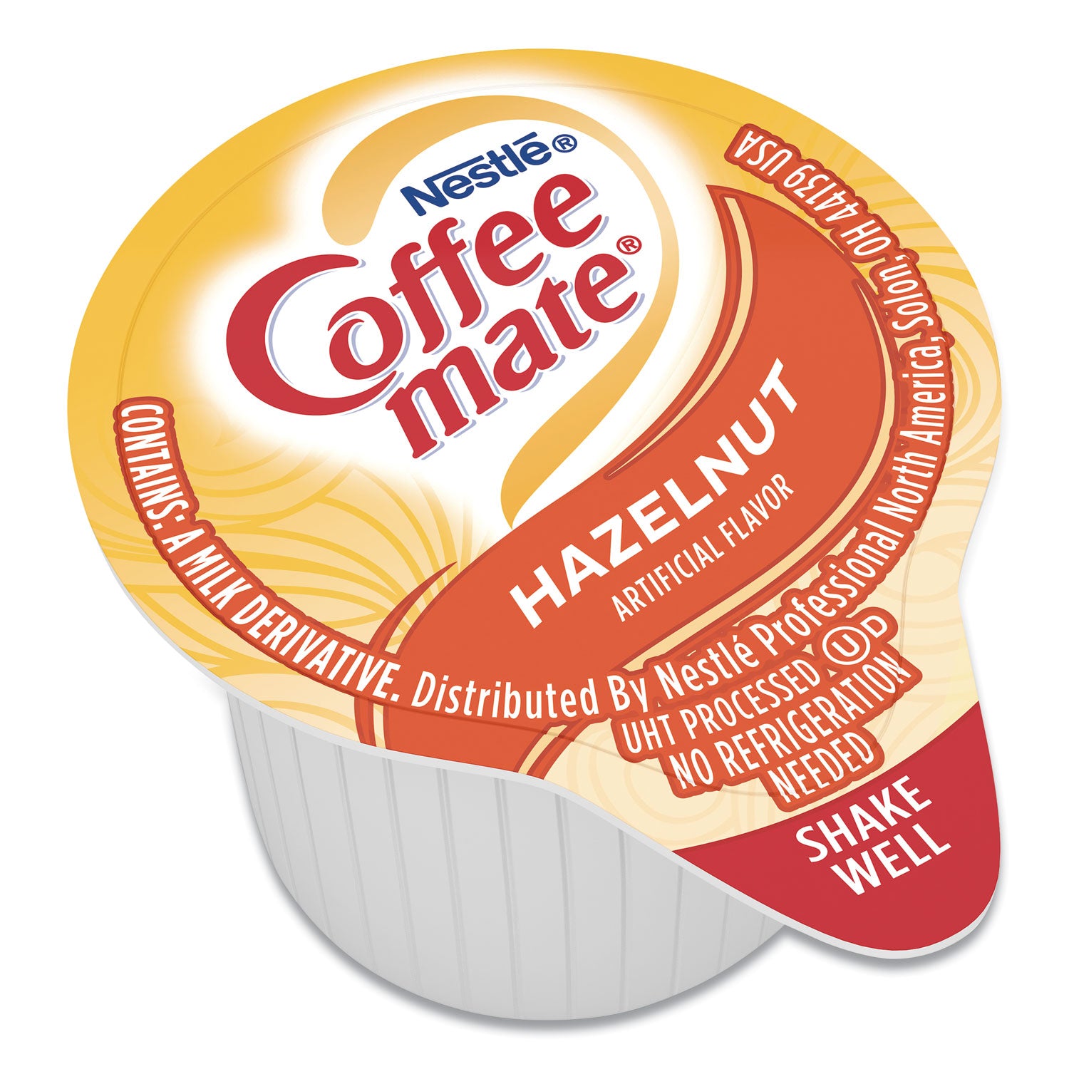 Liquid Coffee Creamer, Hazelnut, 0.38 oz Mini Cups, 50/Box, 4 Boxes/Carton, 200 Total/Carton - 