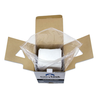 Easy Task F310 Wiper, Quarterfold, 1-Ply, 10 x 13, White, Zipper Bag, 175/Bag