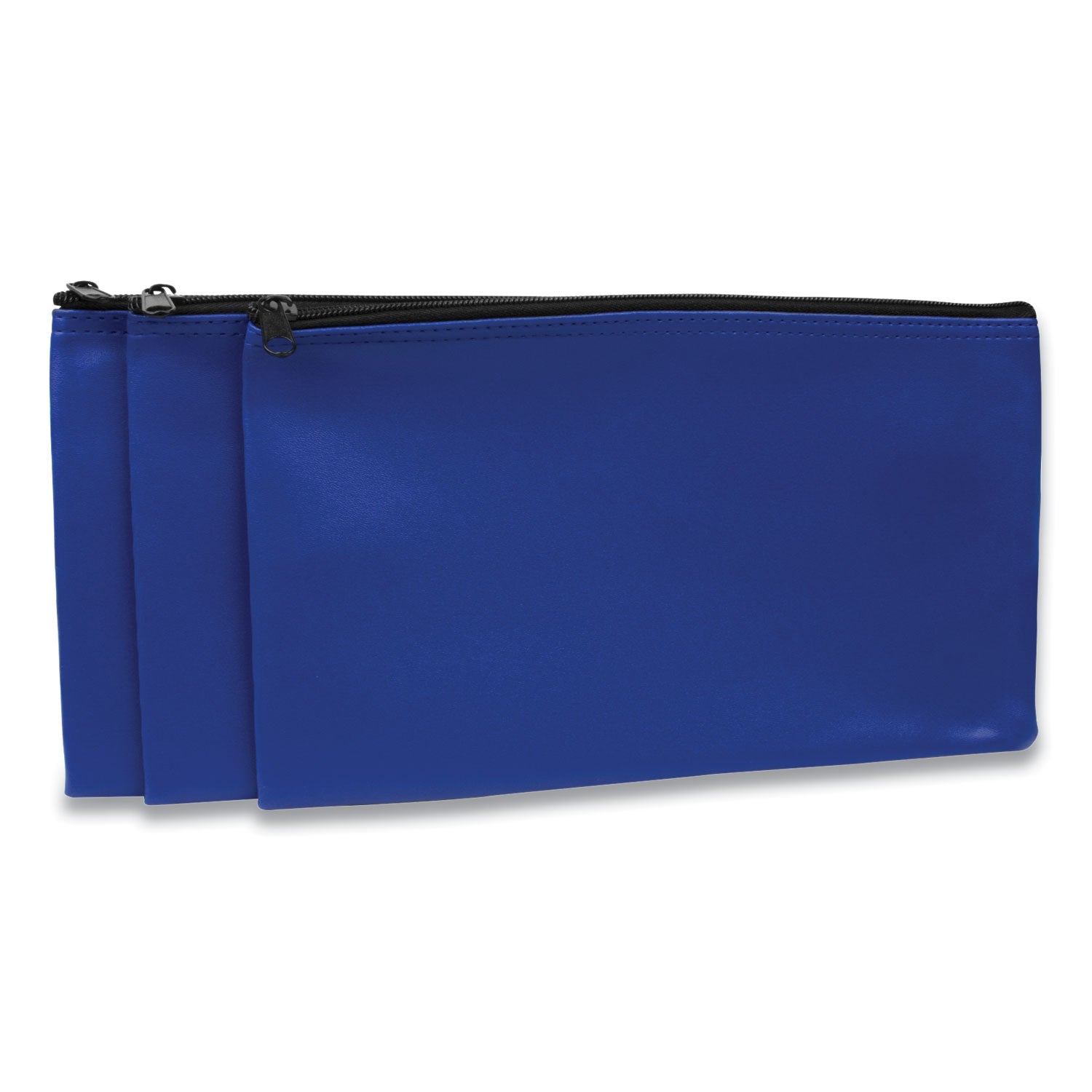 Fabric Deposit Bag, Vinyl, 6 x 11 x 1, Black