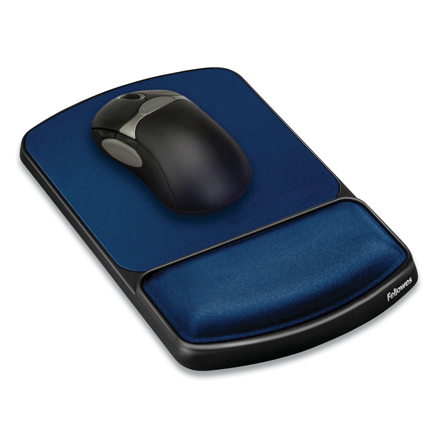 Gel Mouse Pad with Wrist Rest, 6.25 x 10.12, Black/Sapphire - 