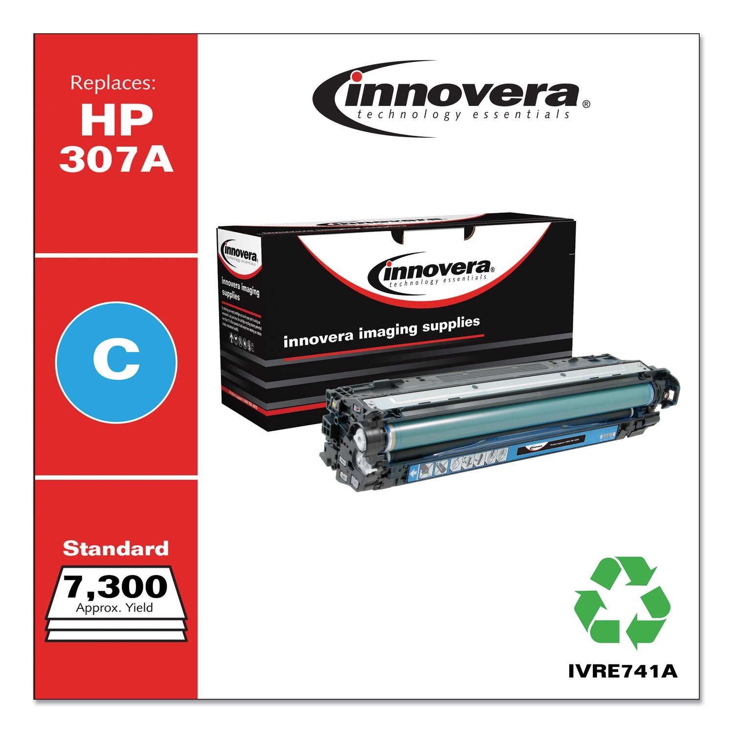 Remanufactured Cyan Toner, Replacement for 307A (CE741A), 7,300 Page-Yield, Ships in 1-3 Business Days - 