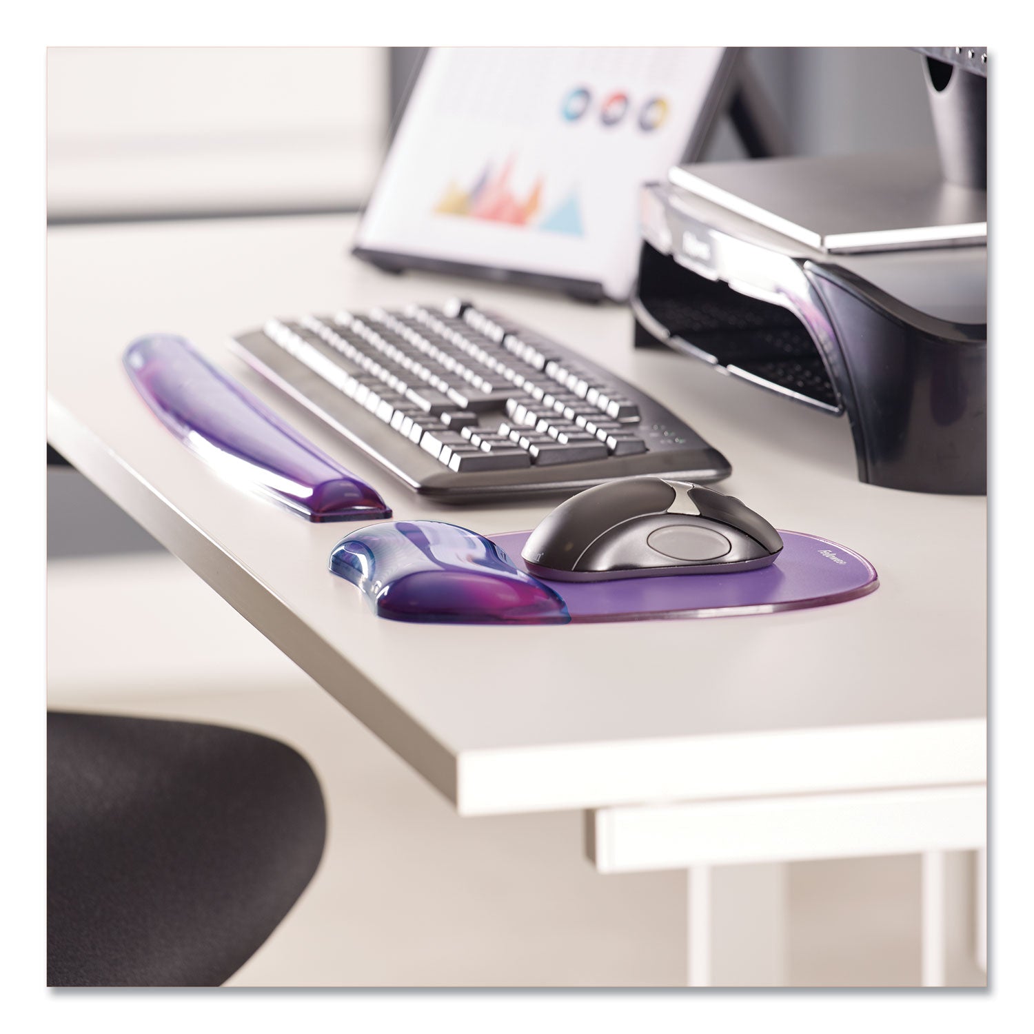 Gel Crystals Mouse Pad with Wrist Rest, 7.87 x 9.18, Purple - 