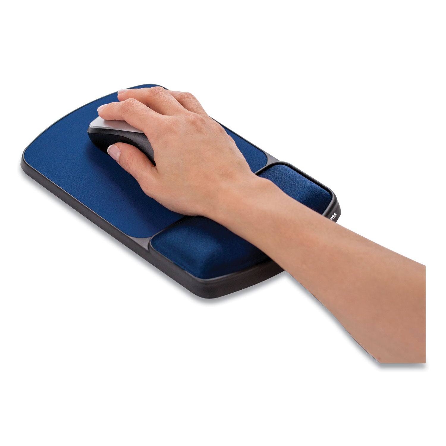 Gel Mouse Pad with Wrist Rest, 6.25 x 10.12, Black/Sapphire - 