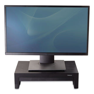 Designer Suites Monitor Riser, For 21" Monitors, 16" x 9.38" x 4.38" to 6", Black Pearl, Supports 40 lbs