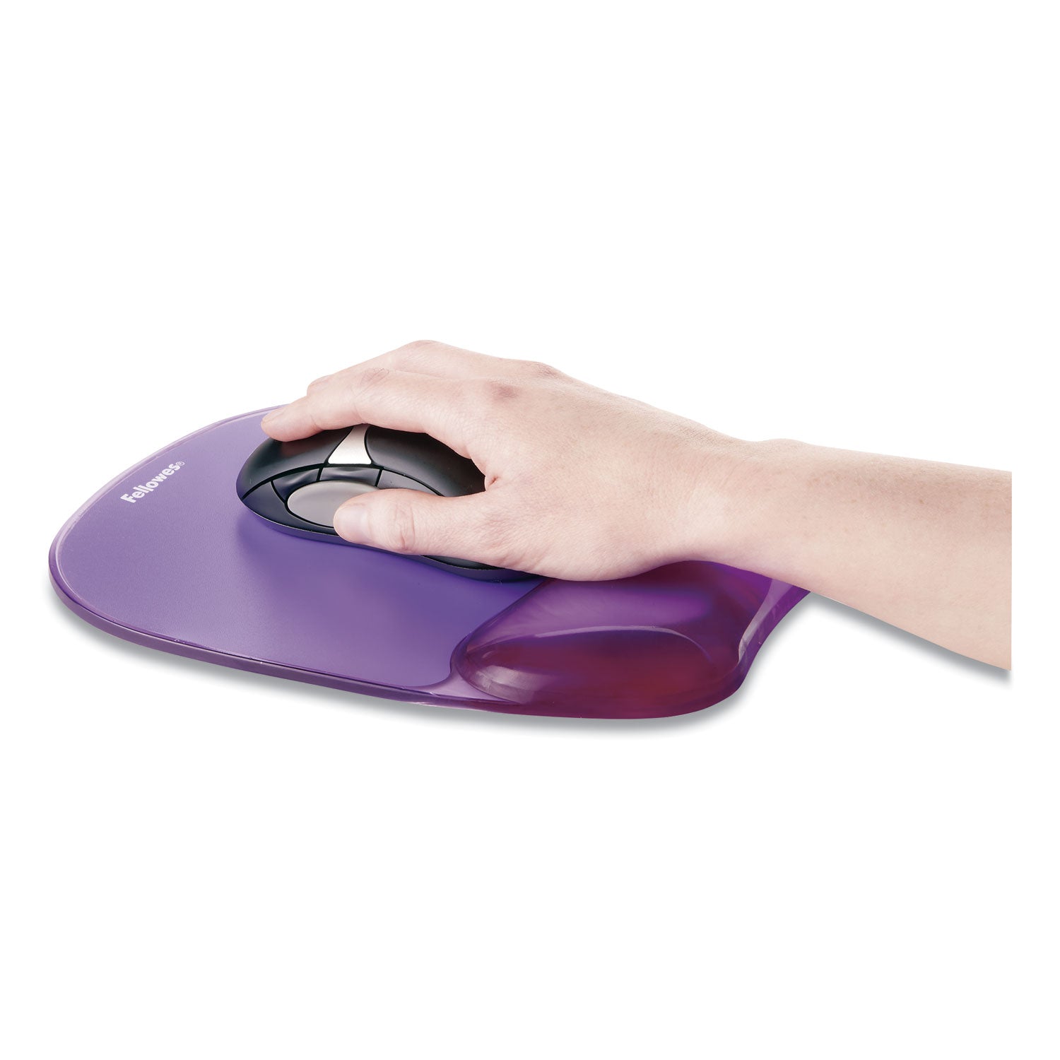 Gel Crystals Mouse Pad with Wrist Rest, 7.87 x 9.18, Purple - 