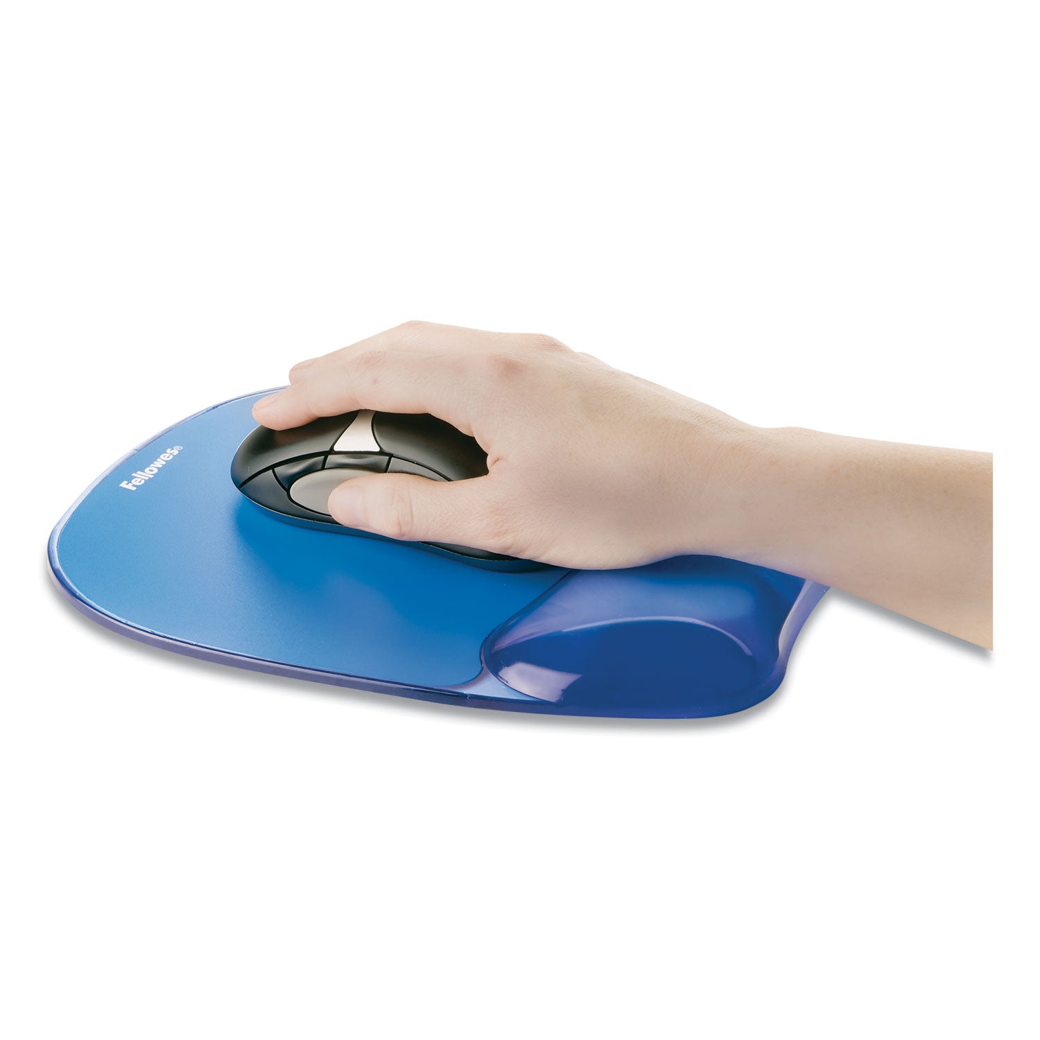 Gel Crystals Mouse Pad with Wrist Rest, 7.87 x 9.18, Blue - 