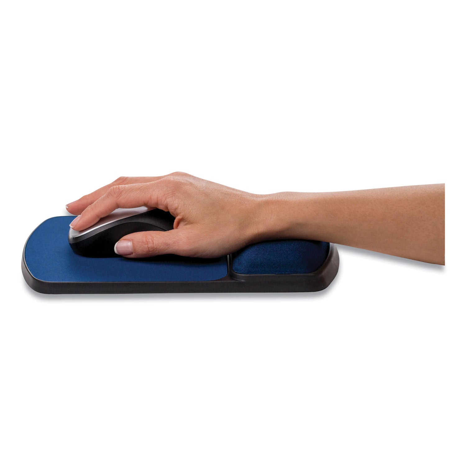 Gel Mouse Pad with Wrist Rest, 6.25 x 10.12, Black/Sapphire - 