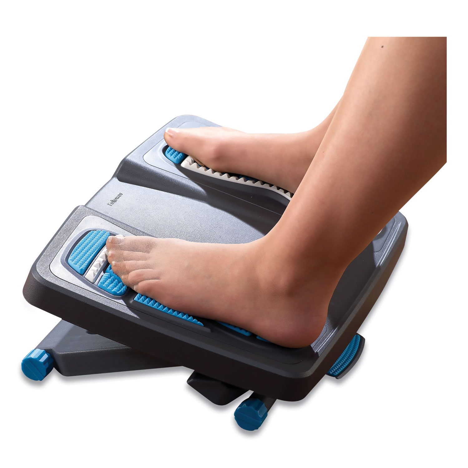 Energizer Foot Support, 17.88w x 13.25d x 4 to 6.5h, Charcoal/Blue/Gray - 