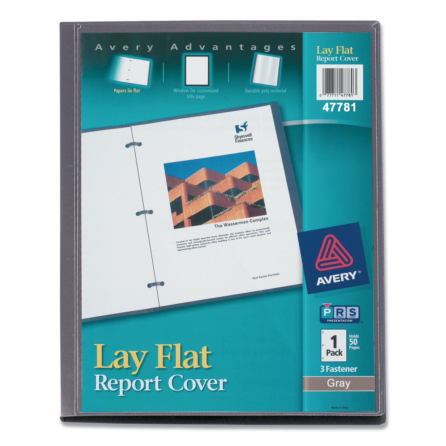 Lay Flat View Report Cover, Flexible Fastener, 0.5" Capacity, 8.5 x 11, Clear/Gray - 