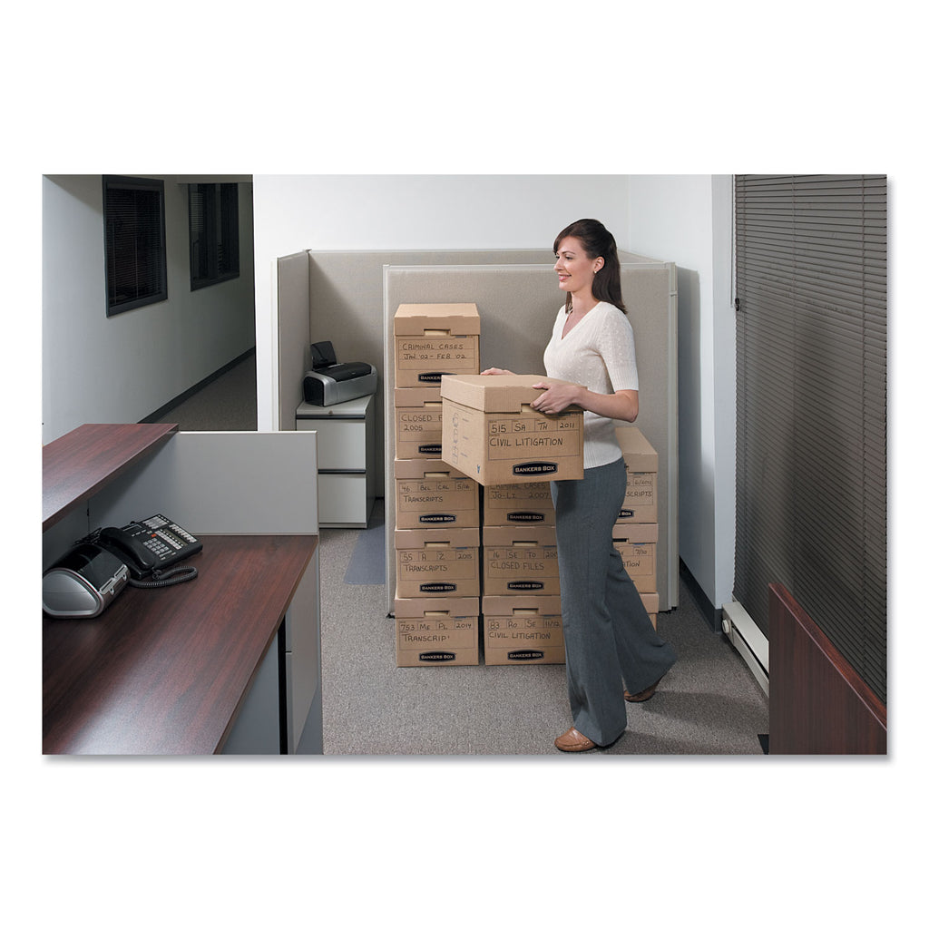Filing Box, Letter/Legal Files, 13" x 16.25" x 12", Kraft, 25/Carton - 