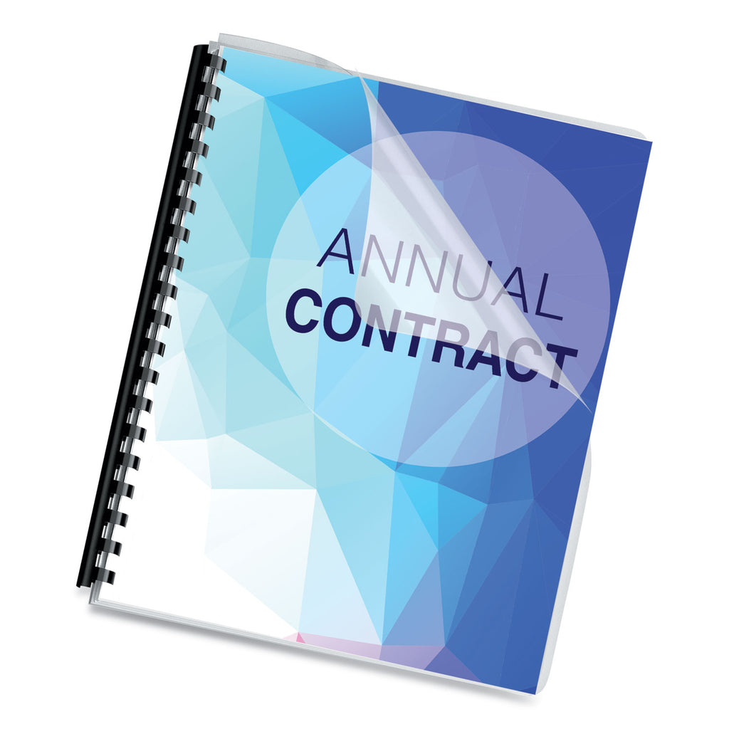 Crystals Transparent Presentation Covers for Binding Systems, Clear, with Round Corners, 11.25 x 8.75, Unpunched, 25/Pack - 