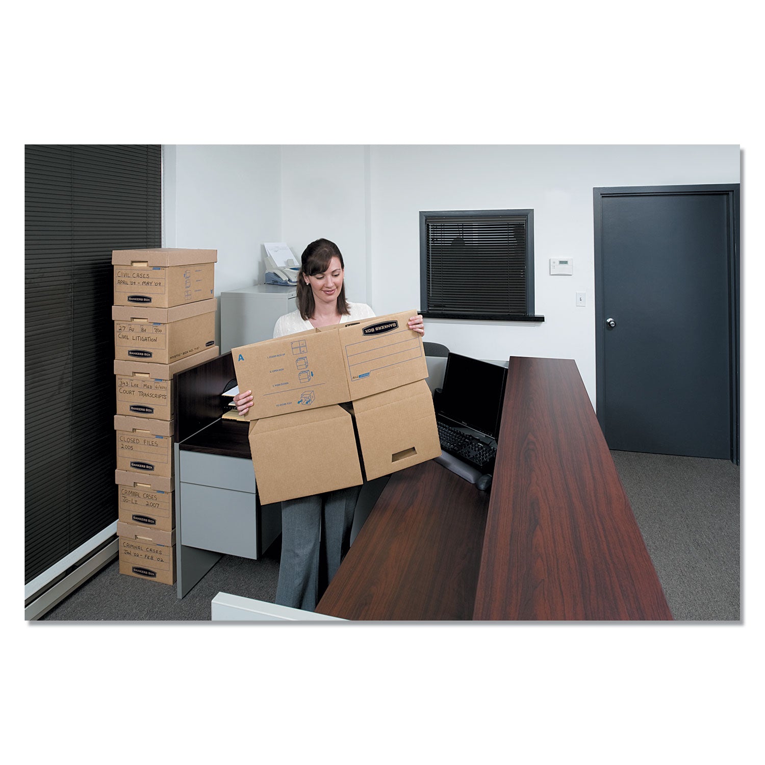 Filing Box, Letter/Legal Files, 13" x 16.25" x 12", Kraft, 25/Carton - 