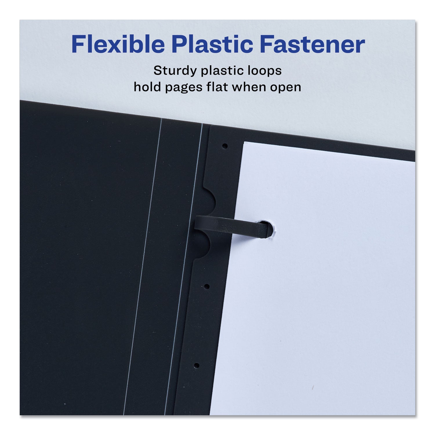 Lay Flat View Report Cover, Flexible Fastener, 0.5" Capacity, 8.5 x 11, Clear/Gray - 