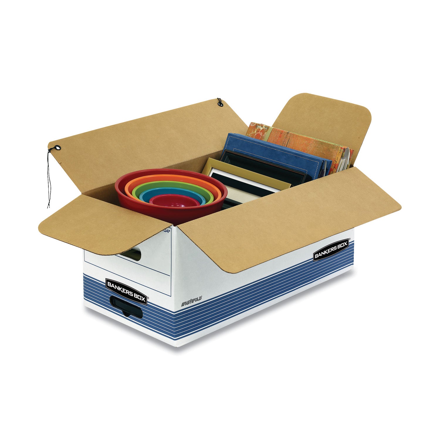 STOR/FILE Medium-Duty Strength Storage Boxes, Letter Files, 12.25" x 24.13" x 10.75", White/Blue, 12/Carton - 