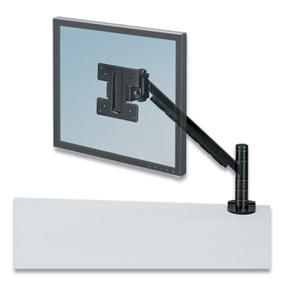 Designer Suites Flat Panel Monitor Arm, 180 Degree Rotation, 45 Degree Tilt, 360 Degree Pan, Black, Supports 20 lb - 