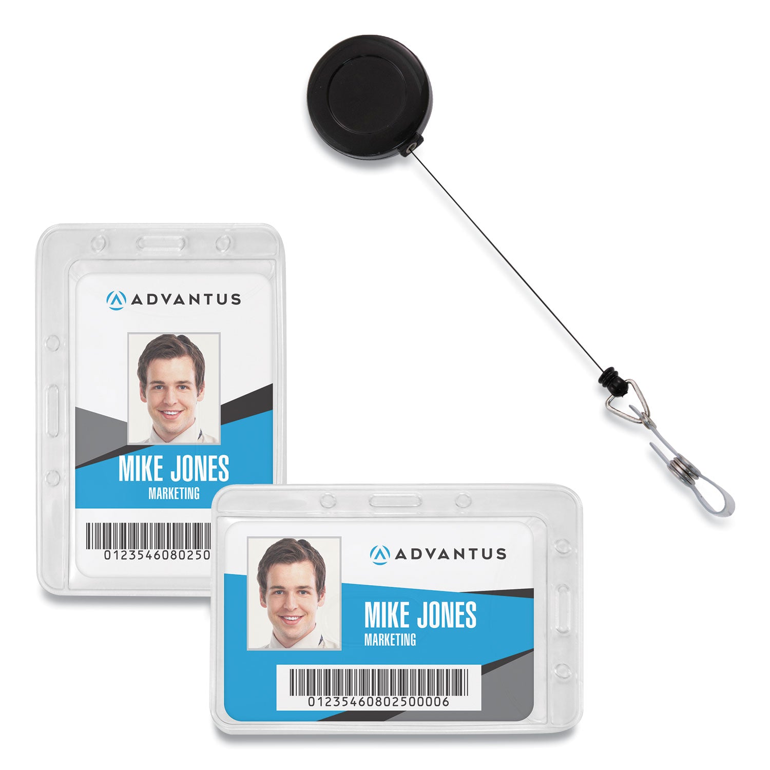 Advantus Antimicrobial ID & Security Pack - Horizontal/Vertical - 20 / Pack - Multicolor