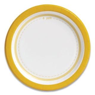 Everyday Paper Plates, 6" dia, White/Yellow, 125/Pack