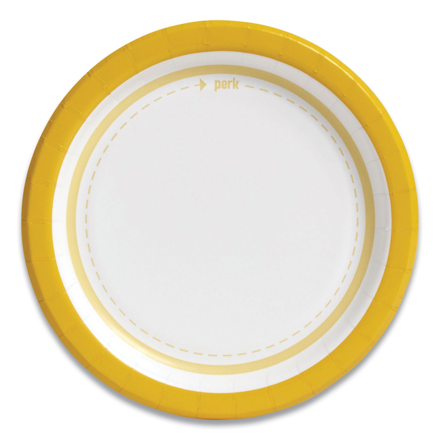 Everyday Paper Plates, 6" dia, White/Yellow, 125/Pack