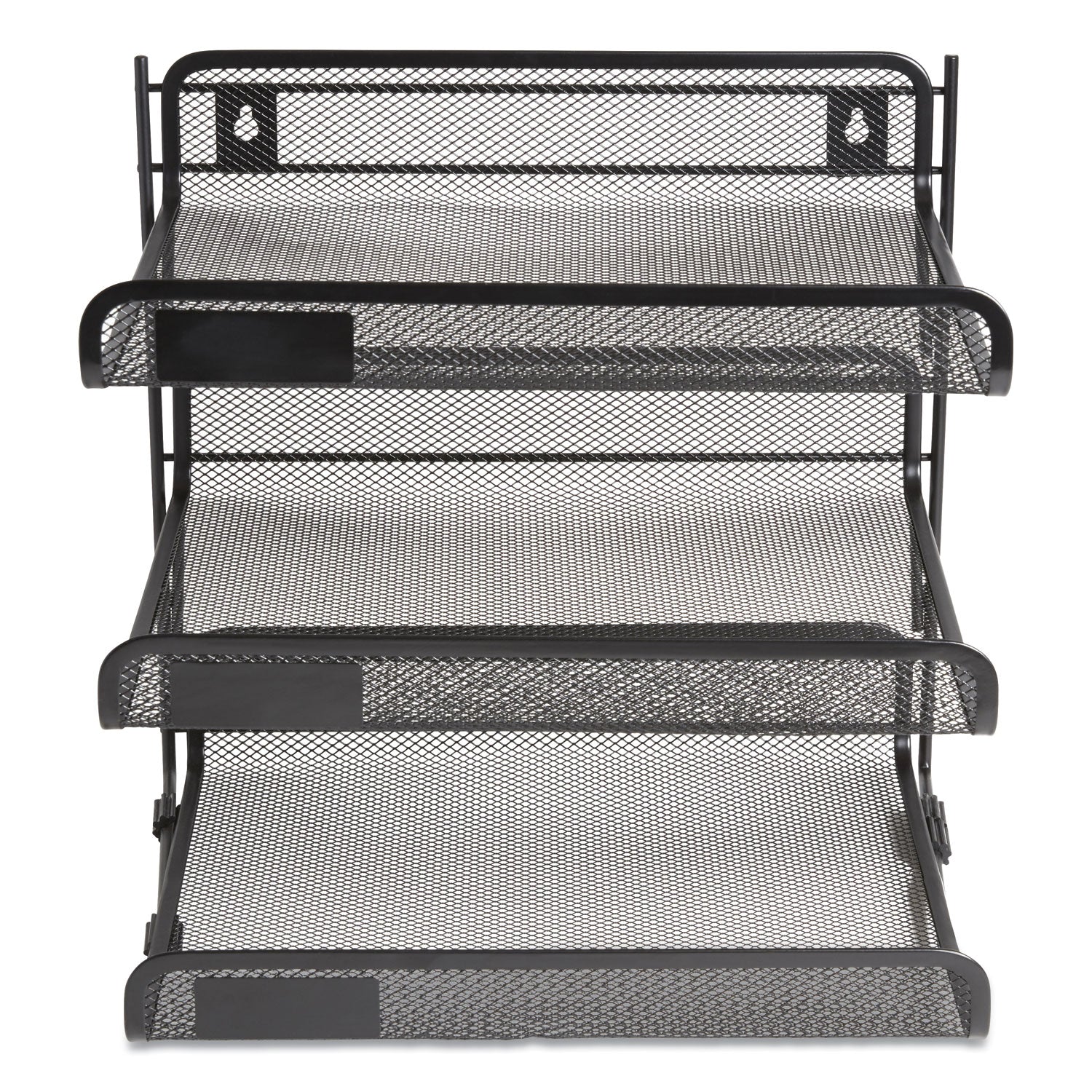 Side-Load Open Design Wire Mesh Horizontal Document Organizer, 3 Sections, Letter-Size, 13.78 x 11.22 x 13.38, Matte Black