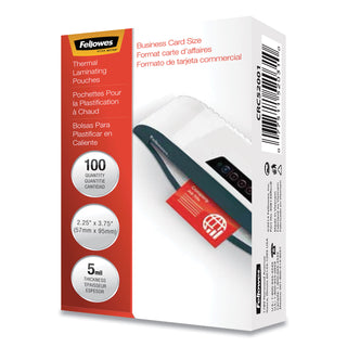 Laminating Pouches, 5 mil, 3.75" x 2.25", Gloss Clear, 100/Pack - 