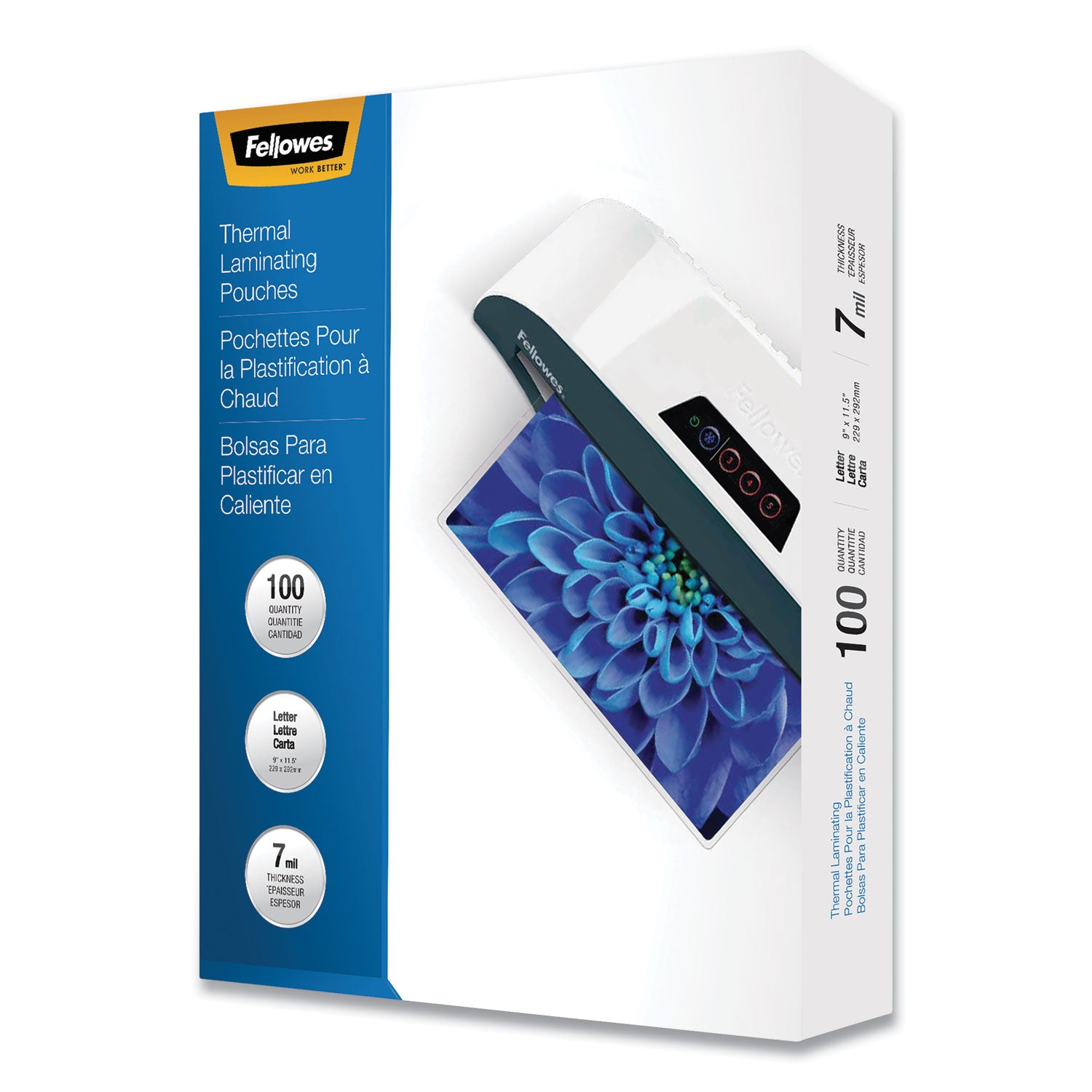 Laminating Pouches, 7 mil, 9" x 11.5", Gloss Clear, 100/Pack - 