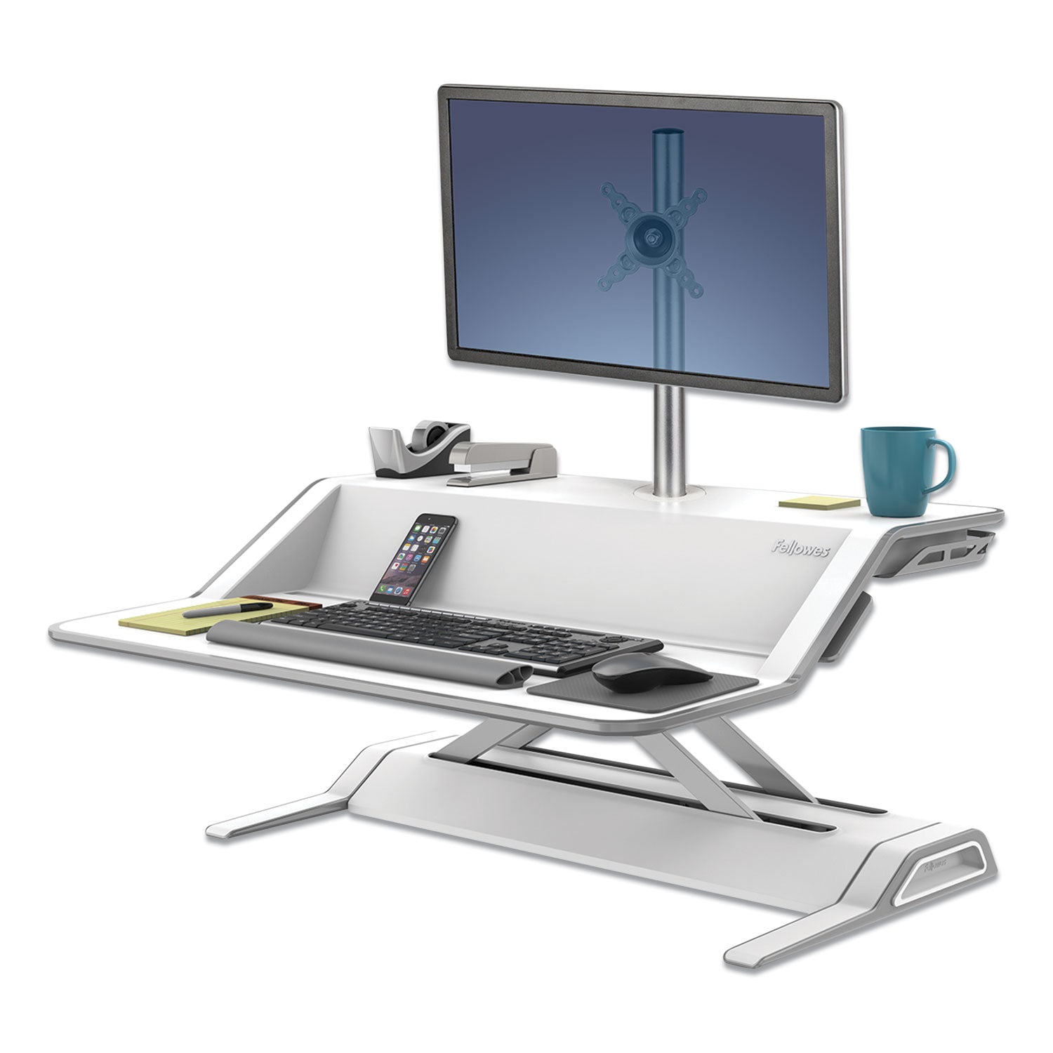 Lotus Single Monitor Arm Kit, For 26" Monitors, 180 Degree Rotation, 180 Degree Pan, Silver, Supports 17 lb
