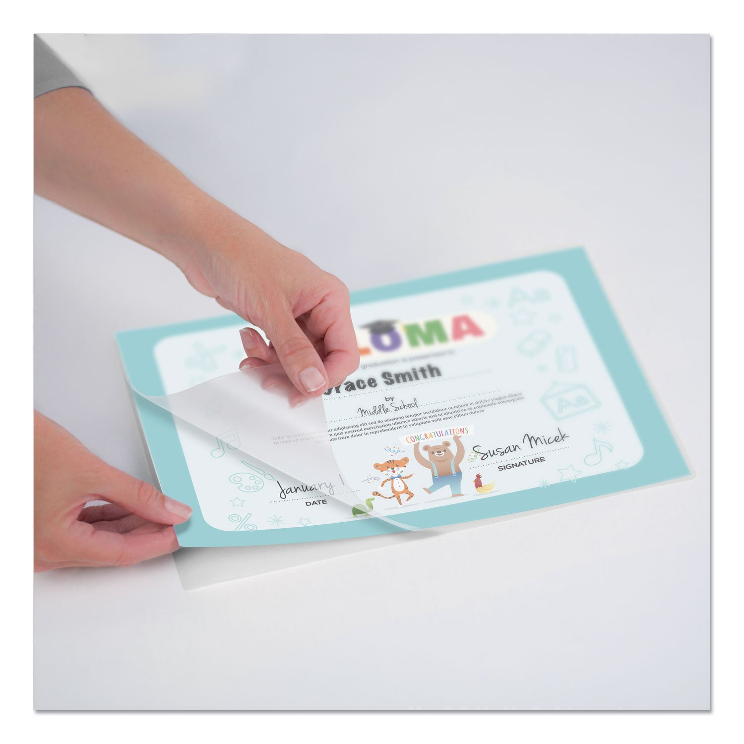 Laminating Pouches, 5 mil, 9" x 11", Gloss Clear, 100/Pack
