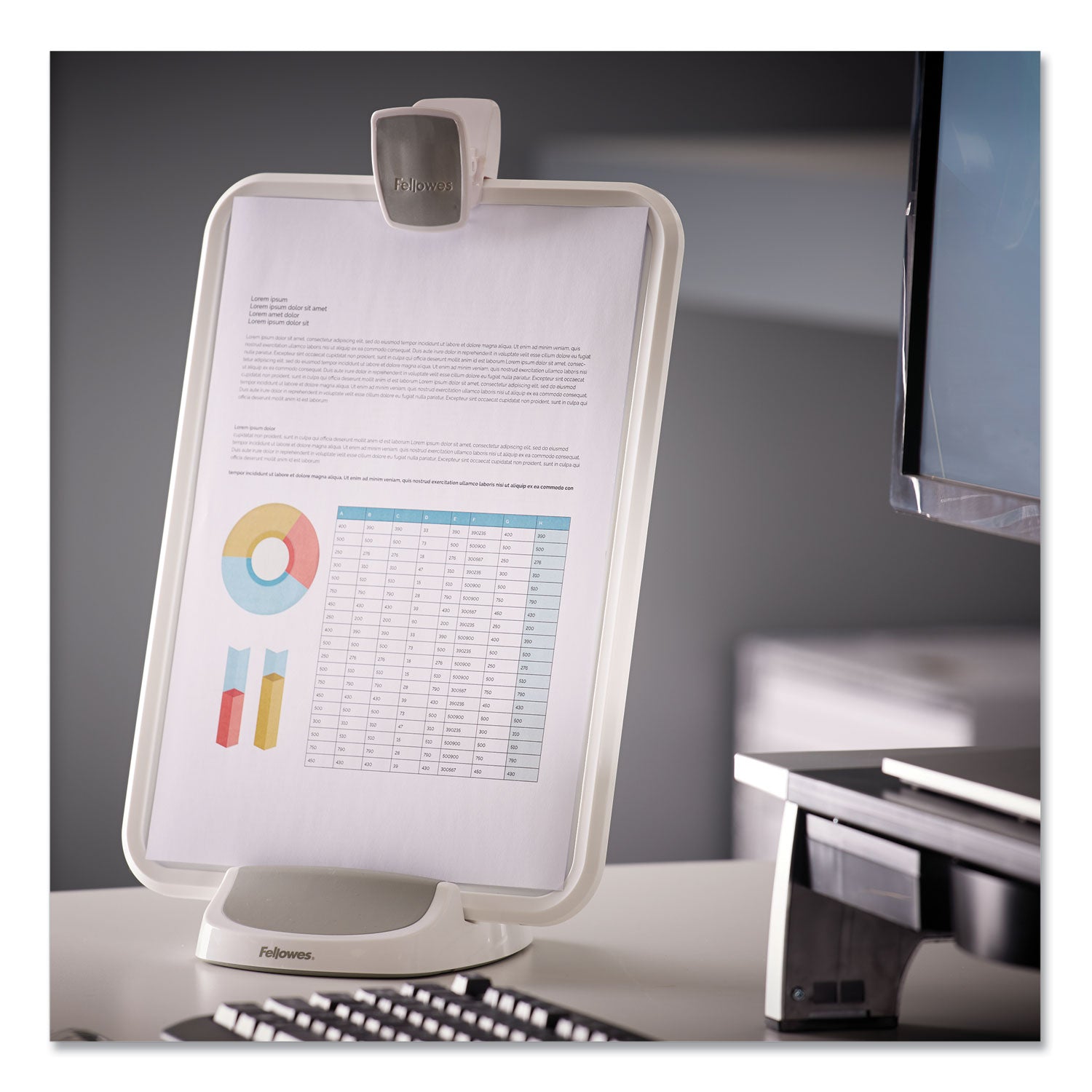 I-Spire Series Document Lift, 100 Sheet Capacity, ABS Plastic/High Impact Polystyrene, White/Gray - 